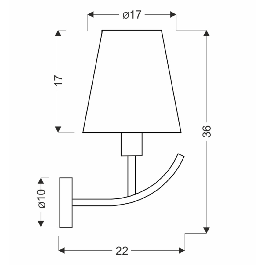 Lâmpada de parede VITORIA 1xE14/40W/230V amarelo/latão