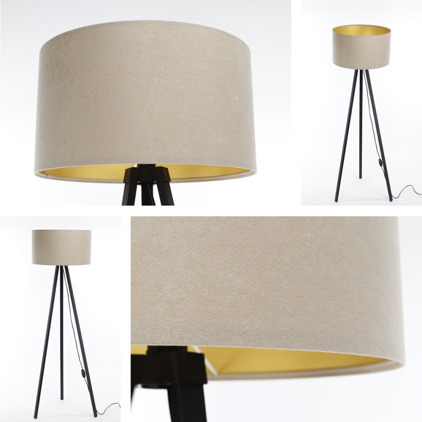 Candeeiro de pé STANDART 1xE27/60W/230V bege/wengue