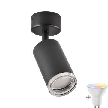 Lâmpada de ponto de banheiro LED RGBW dimmable TURYN 1xGU10/6,5W/230V 2700-6500K Wi-Fi IP44 preta