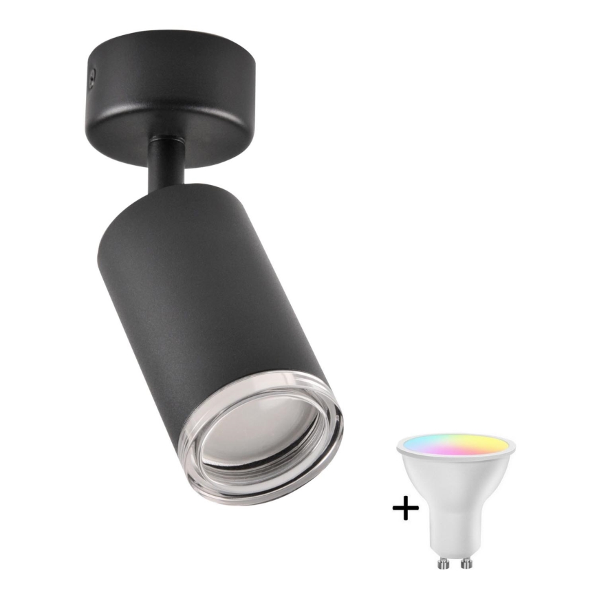 Lâmpada de ponto de banheiro LED RGBW dimmable TURYN 1xGU10/6,5W/230V 2700-6500K Wi-Fi IP44 preta