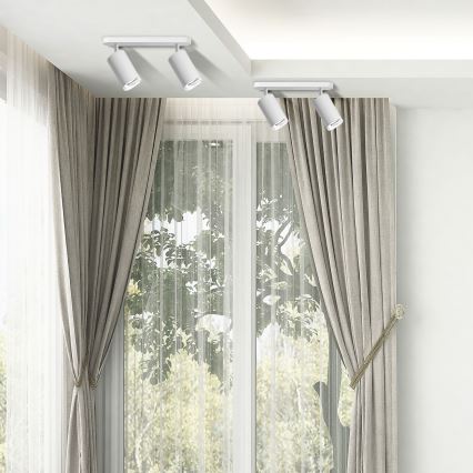 Lâmpada de teto LED RGBW dimmável TURYN 2xGU10/6,5W/230V 2700-6500K Wi-Fi IP44 branca