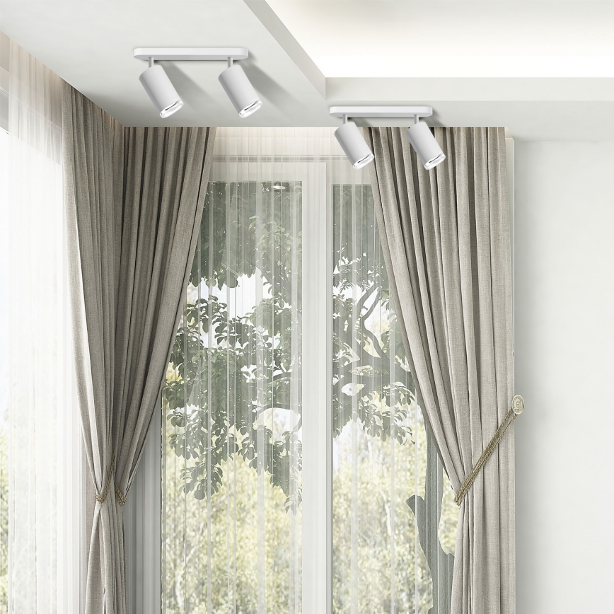 Lâmpada de teto LED RGBW dimmável TURYN 2xGU10/6,5W/230V 2700-6500K Wi-Fi IP44 branca