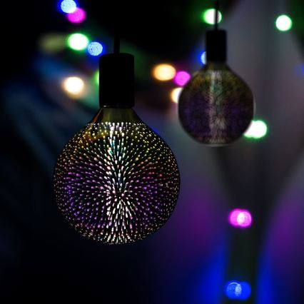 Lâmpada decorativa LED 3D FILAMENT G125 E27/4W/230V 3000K