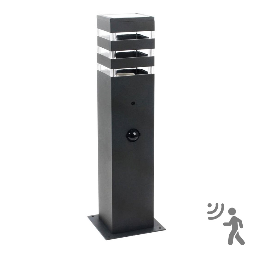 Lâmpada exterior com sensor TEKSAS 1xE27/12W/230V IP44 44 cm antracite