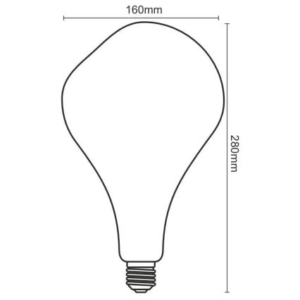 Lâmpada FILAMENTO LED BUMPED SMOKE ET160 E27/4W/230V 2000K
