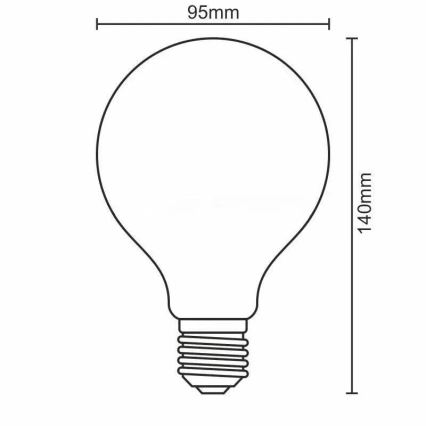Lâmpada FILAMENTO LED G95 E27/11W/230V 3000K