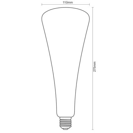 Lâmpada FILAMENTO LED SHAPE T110 E27/5W/230V 1800MK roxo