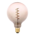 Lâmpada FILAMENTO LED SPIRAL G125 E27/4W/230V 2000K cinzento/rosa