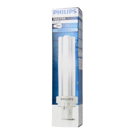 Lâmpada fluorescente economizadora de energia Philips MASTER G24D-2/18W/230V 3000K