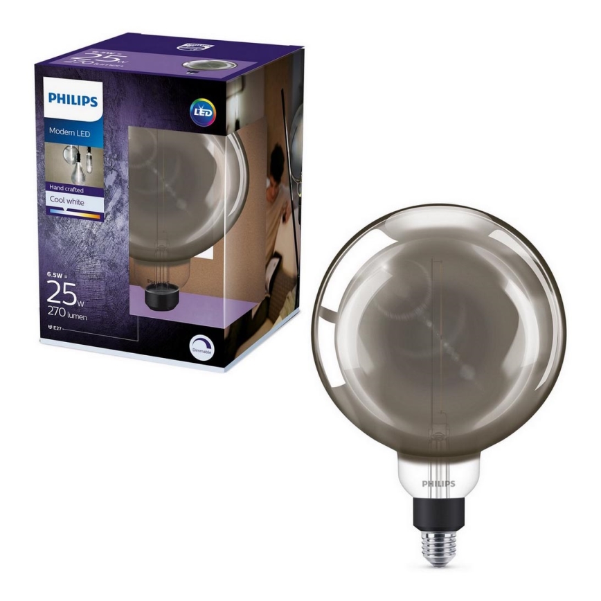 Lâmpada fosca LED SMOKY VINTAGE Philips G200 E27/6,5W/230V 4000K