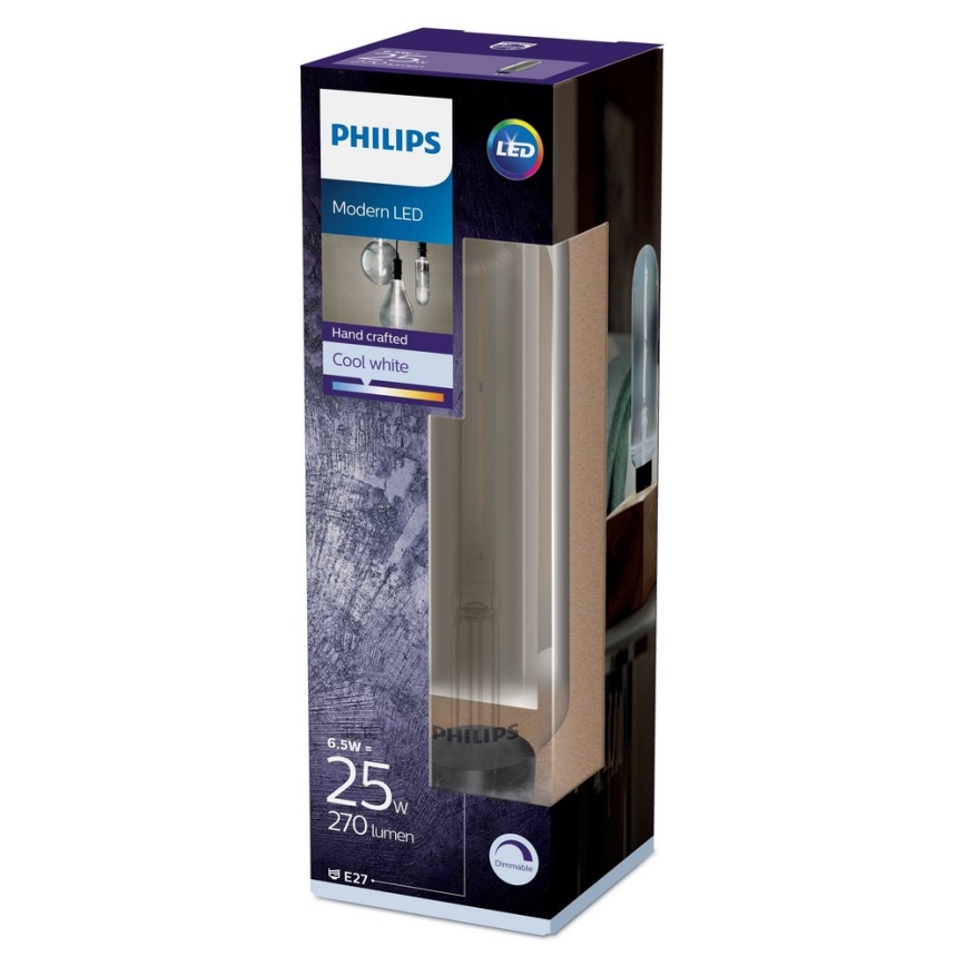 Lâmpada fosca LED SMOKY VINTAGE Philips T65 E27/6,5W/230V 4000K