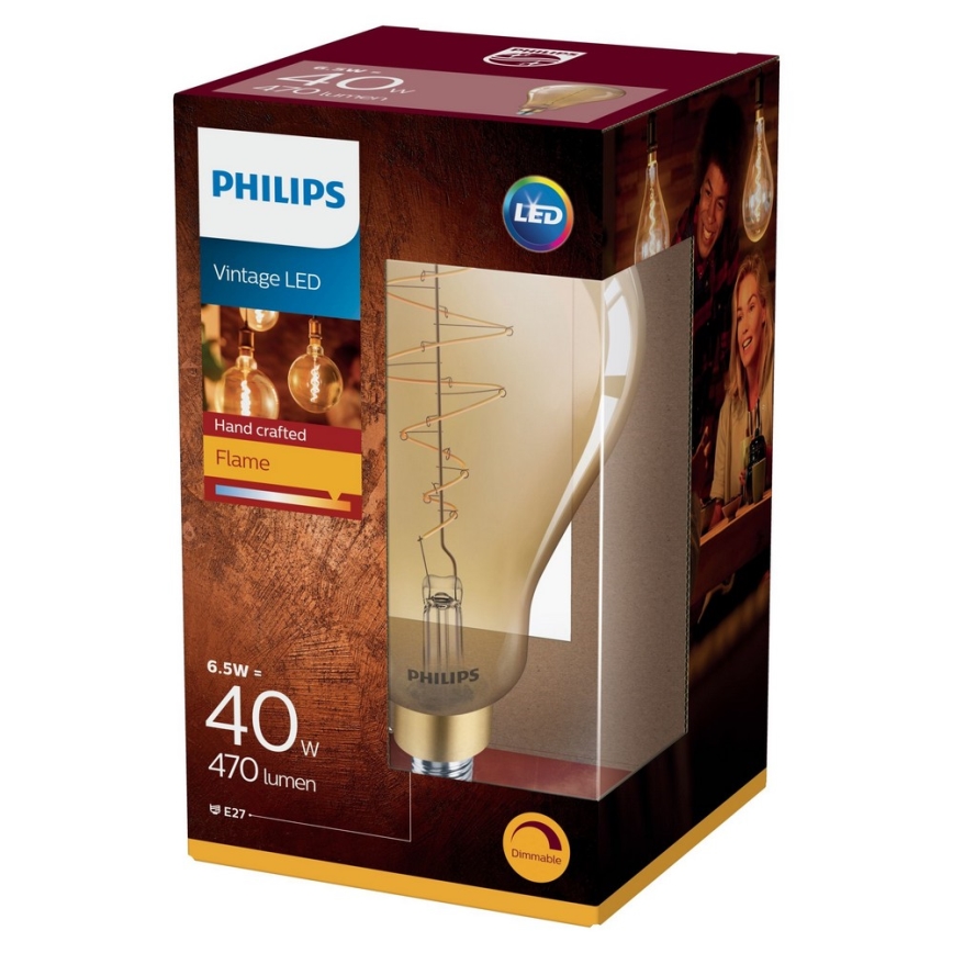Lâmpada fosca LED VINTAGE Philips A160 E27/6,5W/230V 2000K