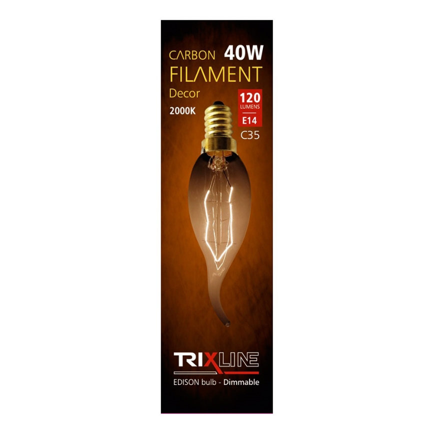 Lâmpada industrial decorativa com regulação VINTAGE C35 E14/40W/230V