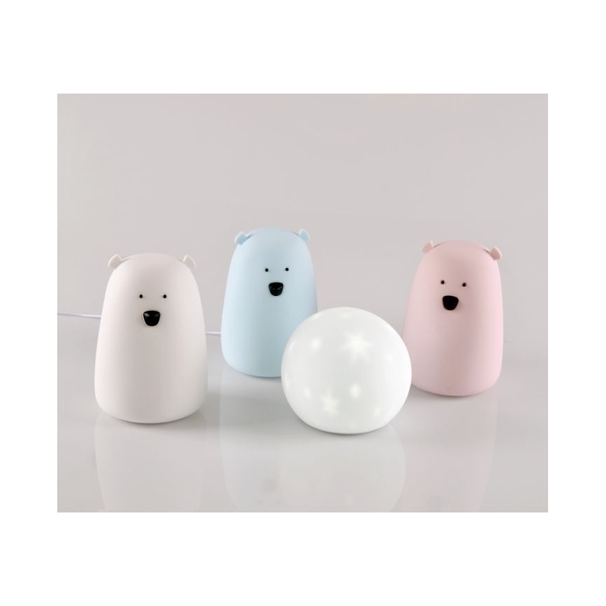 Luminária Infantil LED RGB Touch Urso LED/0,8W/5V branca + USB
