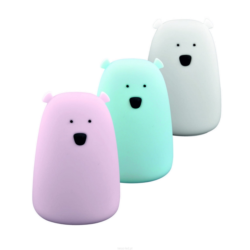 Luminária Infantil de Toque LED RGB URSO LED/0,8W/5V azul