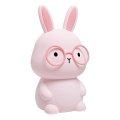 Lâmpada infantil tátil LED RGBW regulável FLORKA LED/1W/5V USB 1200 mAh coelhinho rosa