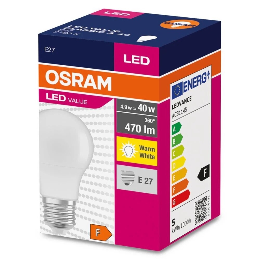 Lâmpada LED A40 E14/4,9W/230V 2700K - Osram
