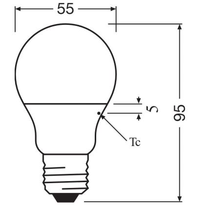Lâmpada LED A40 E14/4,9W/230V 2700K - Osram