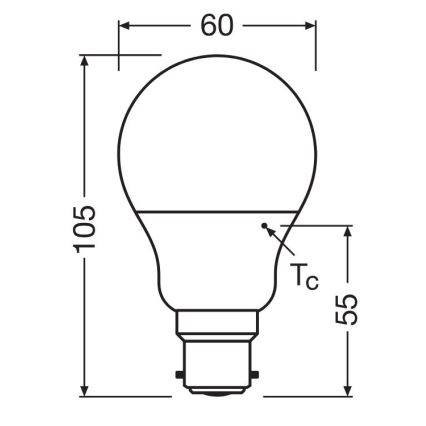 Lâmpada LED A60 B22d/8,5W/230V 2700K - Osram