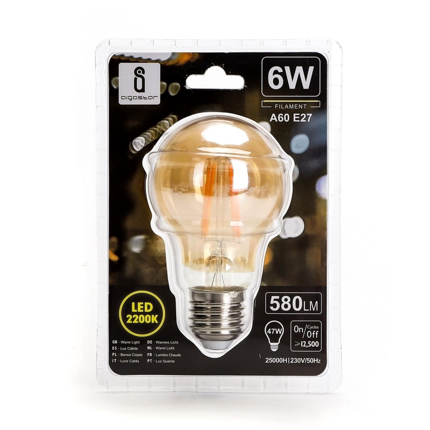 Lâmpada LED A60 E27/6W/230V 2200K - Aigostar