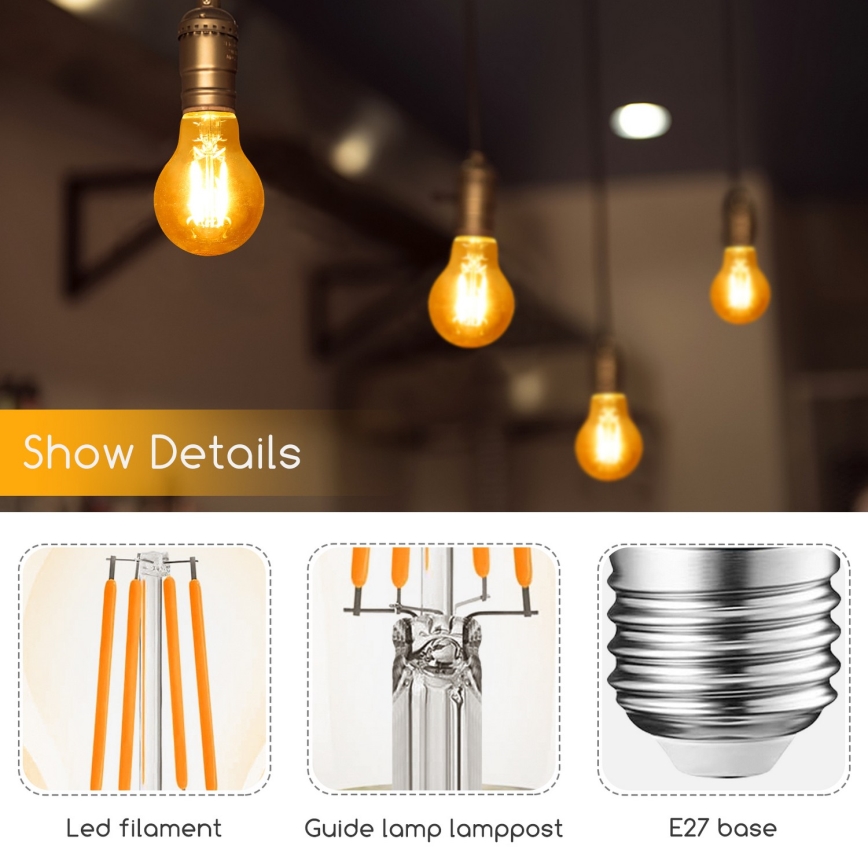 Lâmpada LED A60 E27/8W/230V 2200K - Aigostar