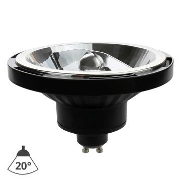 Lâmpada LED AR111 GU10/10W/230V 3000K 20° preto