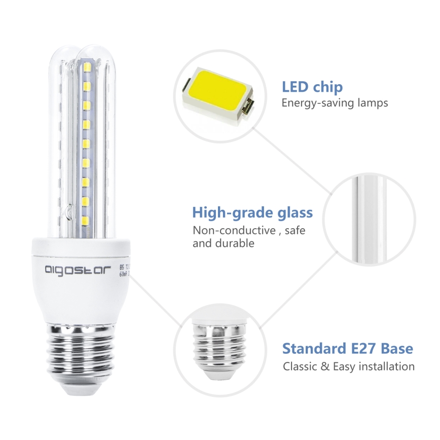 Lâmpada LED B5 E27/8W/230V 6500K - Aigostar