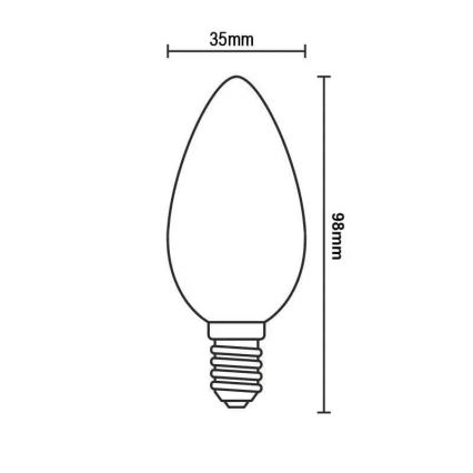 Lâmpada LED BRANCA COM FILAMENTO C35 E14/4,5W/230V 3000K