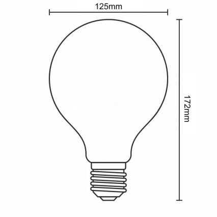 Lâmpada LED BRANCA COM FILAMENTO G125 E27/13W/230V 4000K