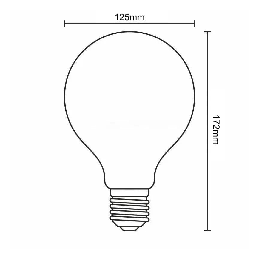 Lâmpada LED BRANCA COM FILAMENTO G125 E27/13W/230V 4000K