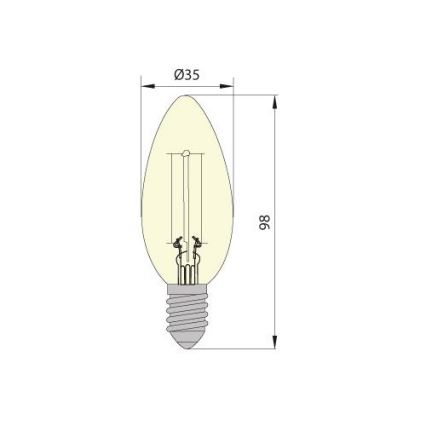 Lâmpada LED CLASIC AMBER C35 E14/5W/230V 2200K -  Brilagi