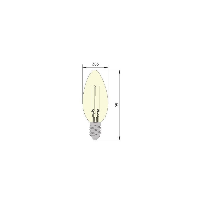 Lâmpada LED CLASIC AMBER C35 E14/5W/230V 2200K -  Brilagi