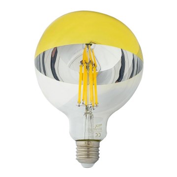 Lâmpada LED com casquilho esférico espelhado DECOR MIRROR G125 E27/12W/230V 4200K dourada