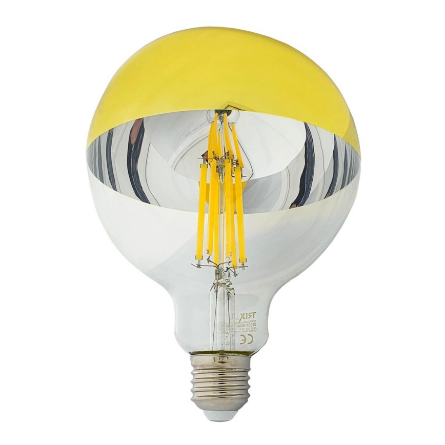 Lâmpada LED com casquilho esférico espelhado DECOR MIRROR G125 E27/12W/230V 4200K dourada