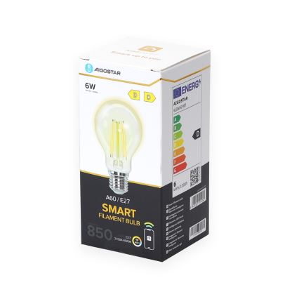 Lâmpada LED com regulação A60 E27/6W/230V 2700-6500K Wi-Fi - Aigostar