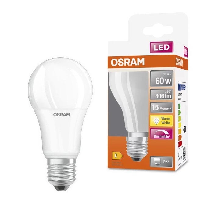 Lâmpada LED com regulação A60 E27/7W/230V 2700K - Osram