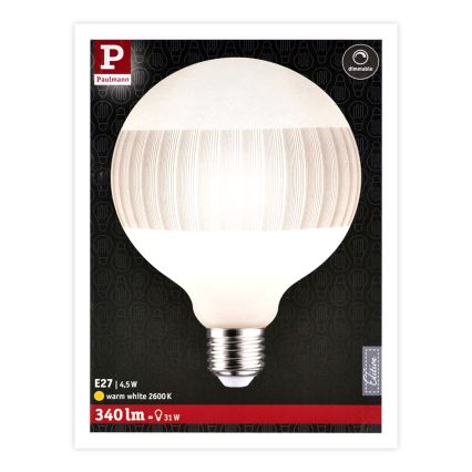 Lâmpada LED com regulação CLASSIC G125 E27/4,5W/230V 2600K - Paulmann 28743