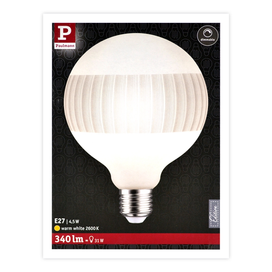 Lâmpada LED com regulação CLASSIC G125 E27/4,5W/230V 2600K - Paulmann 28743