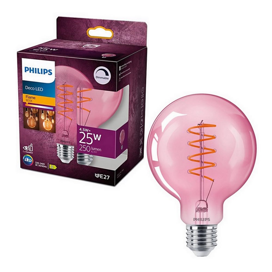 Lâmpada LED com regulação DECO Philips G93 E27/4,5W/230V 1800K