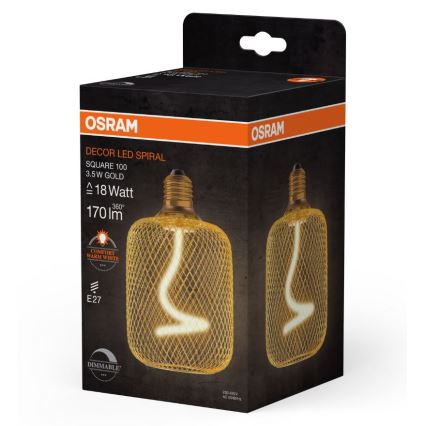 Lâmpada LED com regulação DECOR FILAMENT E27/3,5W/230V 1800K dourado - Osram