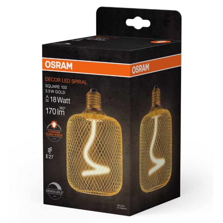 Lâmpada LED com regulação DECOR FILAMENT E27/3,5W/230V 1800K dourado - Osram