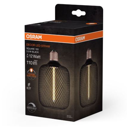 Lâmpada LED com regulação DECOR FILAMENT E27/3,5W/230V 1800K preto - Osram