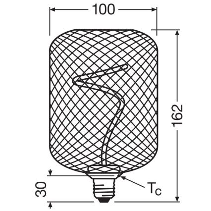 Lâmpada LED com regulação DECOR FILAMENT E27/3,5W/230V 1800K preto - Osram