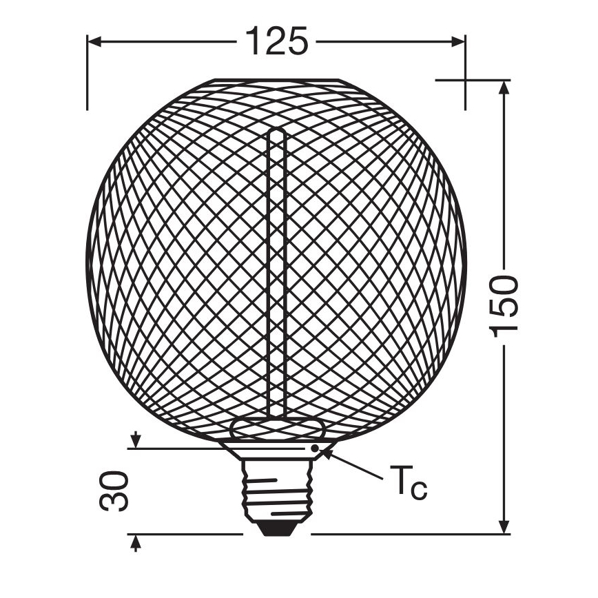 Lâmpada LED com regulação DECOR  FILAMENT G125 E27/3,5W/230V 1800K dourado - Osram