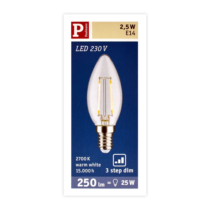 Lâmpada LED com regulação E14/2,5W/230V 2700K - Paulmann 28572