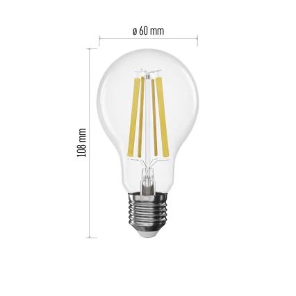 Lâmpada LED com regulação FILAMENT A60 E27/11W/230V 4000K