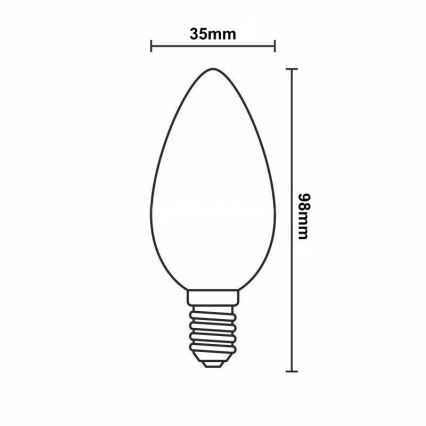 Lâmpada LED com regulação FILAMENT C35 E14/6W/230V 3000K
