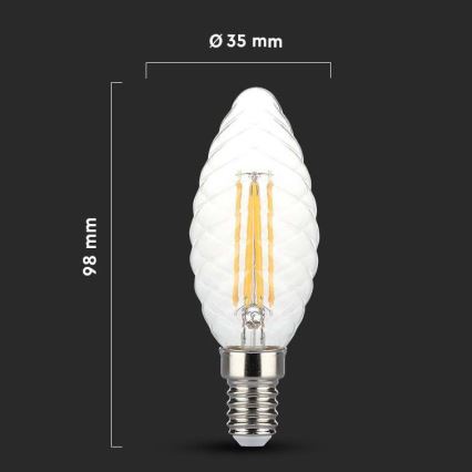 Lâmpada LED com regulação FILAMENT E14/4W/230V 3000K