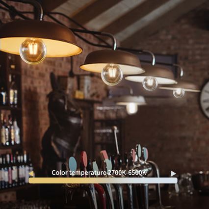 Lâmpada LED com regulação FILAMENT G45 E14/4,5W/230V 2700-6500K Wi-Fi - Aigostar