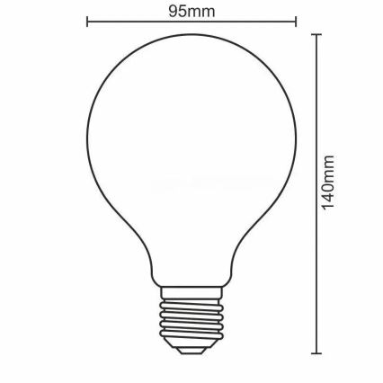 Lâmpada LED com regulação FILAMENT G95 E27/11W/230V 4000K